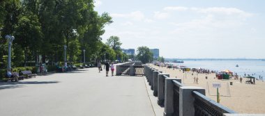 Samara, Rusya Volga Nehri set of panoramik görünümü. Bir güneşli yaz gününde. 30 Haziran 2018