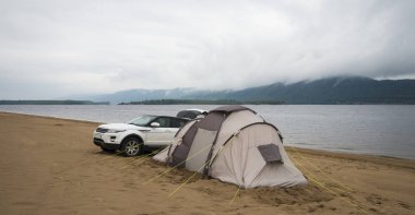 Panoramik Yarımadası Kopylovo Zhiguli dağlardan.