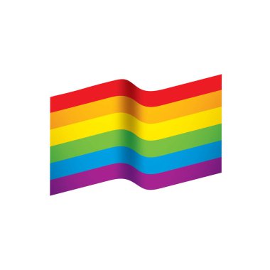 Beyaz renkte dalgalanan gökkuşağı bayrağını taşıyın