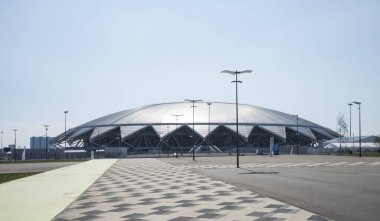 Samara Arena Futbol Stadyumu. Samara - Rusya Federasyonu FIFA Dünya Kupası 2018 yılında hosting şehir. Güneşli günde 4 Ağustos 2018