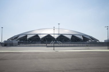 Samara Arena Futbol Stadyumu. Samara - Rusya Federasyonu FIFA Dünya Kupası 2018 yılında hosting şehir. Güneşli günde 4 Ağustos 2018