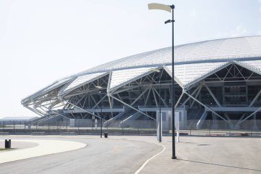 Samara Arena Futbol Stadyumu. Samara - Rusya Federasyonu FIFA Dünya Kupası 2018 yılında hosting şehir. Güneşli günde 4 Ağustos 2018