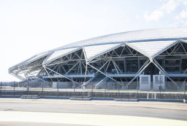 Samara Arena Futbol Stadyumu. Samara - Rusya Federasyonu FIFA Dünya Kupası 2018 yılında hosting şehir. Güneşli günde 4 Ağustos 2018