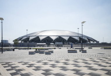 Samara Arena Futbol Stadyumu. Samara - Rusya Federasyonu FIFA Dünya Kupası 2018 yılında hosting şehir. Güneşli günde 4 Ağustos 2018