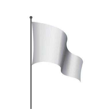 Beyaz bir arka plan üzerinde beyaz bayrak sallayarak