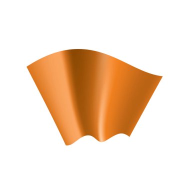 Beyaz bir arka plan üzerinde turuncu bayrak sallayarak