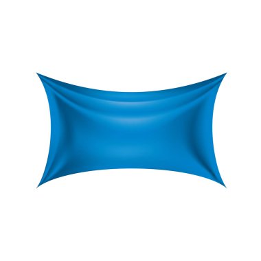 Beyaz bir arka plan üzerinde mavi bayrak sallayarak