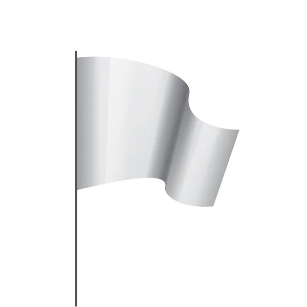 Agitant le drapeau blanc sur un fond blanc — Image vectorielle