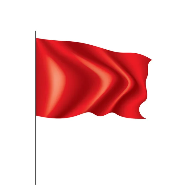 De rode vlag zwaaien op een witte achtergrond — Stockvector