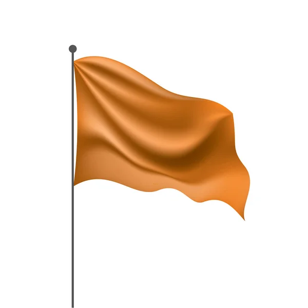 Schwenkt die orangefarbene Flagge auf weißem Hintergrund — Stockvektor