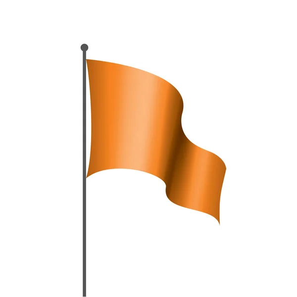 Acenando a bandeira laranja em um fundo branco — Vetor de Stock