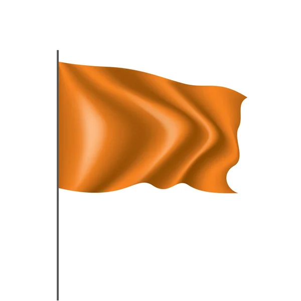 Waving the orange flag on a white background — Stock Vector