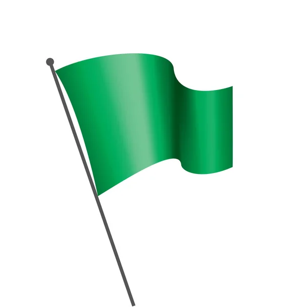 Acenando a bandeira verde sobre um fundo branco — Vetor de Stock