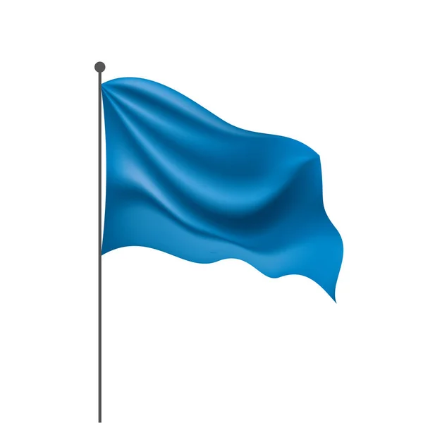 Beyaz bir arka plan üzerinde mavi bayrak sallayarak — Stok Vektör