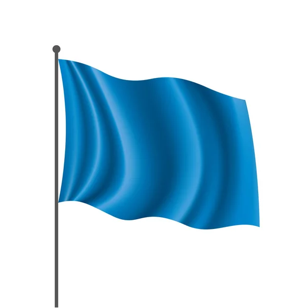 Размахивая голубым флагом на белом фоне — стоковый вектор