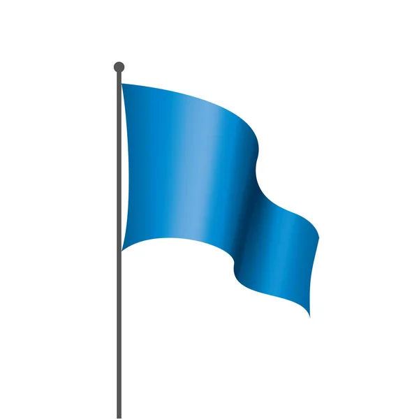Sventolando la bandiera blu su sfondo bianco — Vettoriale Stock