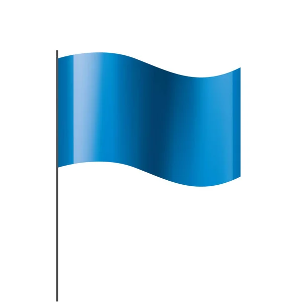 Ondeando la bandera azul sobre un fondo blanco — Vector de stock