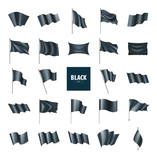 Waving the black flag on a white background — Stock Vector