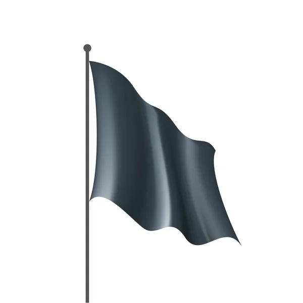 Melambaikan bendera hitam pada latar belakang putih - Stok Vektor