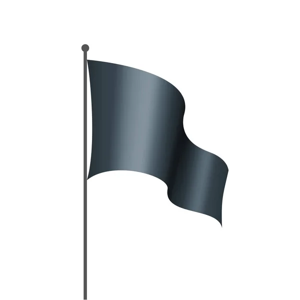 Agitant le drapeau noir sur un fond blanc — Image vectorielle