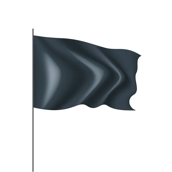 Размахивая черным флагом на белом фоне — стоковый вектор