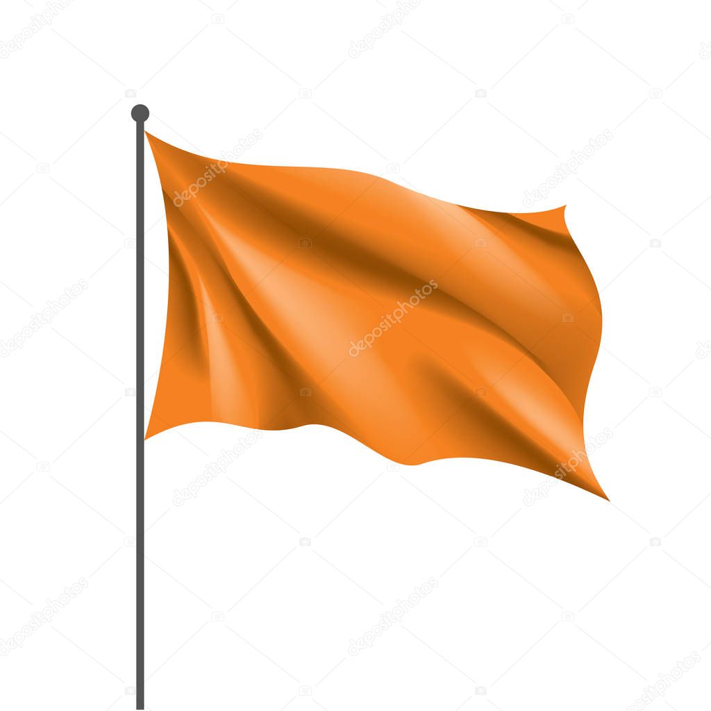 Waving the orange flag on a white background