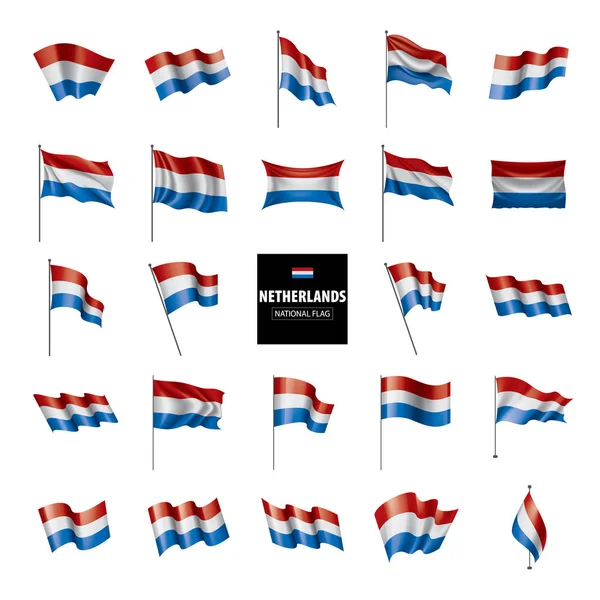 Nederländerna flagga, vektor illustration — Stock vektor