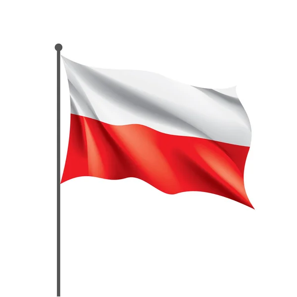 Polonya bayrağı, vektör illüstrasyonu — Stok Vektör