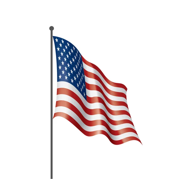 Bandiera Usa Illustrazione Vettoriale Sfondo Bianco — Vettoriale Stock