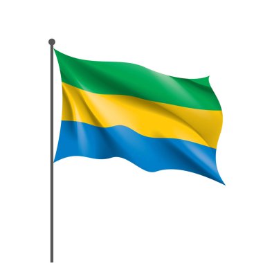 Gabon bayrak, vektör çizim