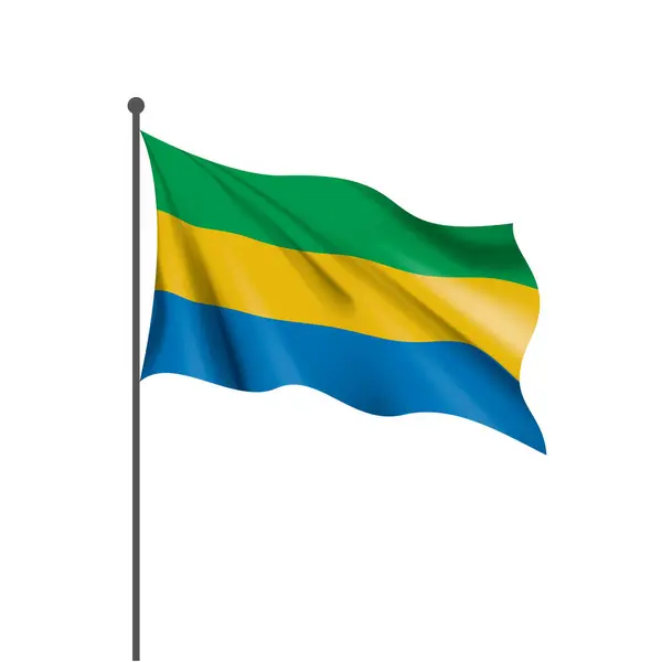 Drapeau gabonais, illustration vectorielle — Image vectorielle