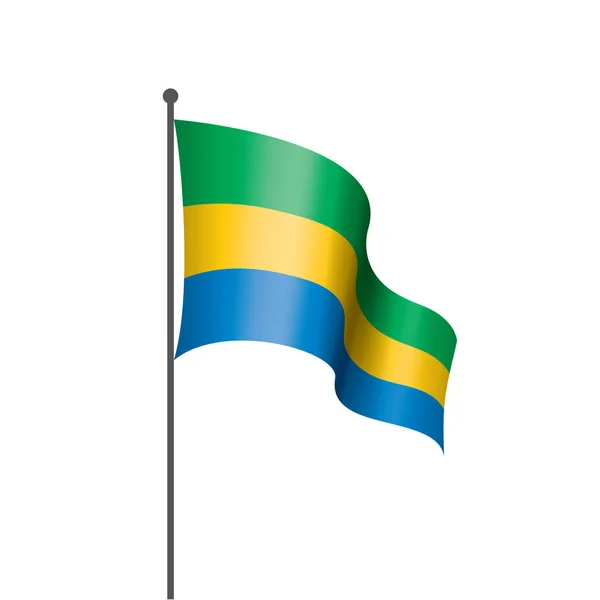 Drapeau gabonais, illustration vectorielle — Image vectorielle