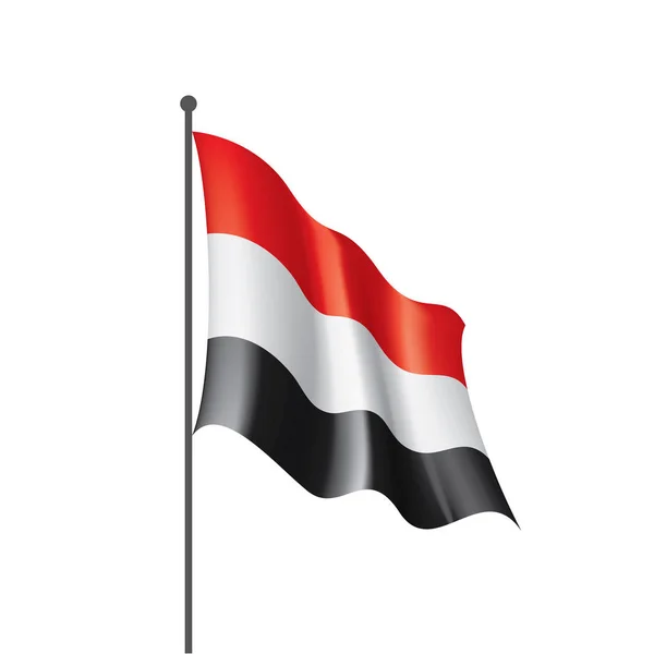 Bandera yemení, ilustración vectorial — Vector de stock