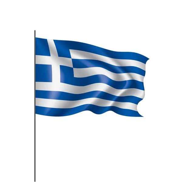 ギリシャの国旗は 白の背景にベクトル画像 — ストックベクタ