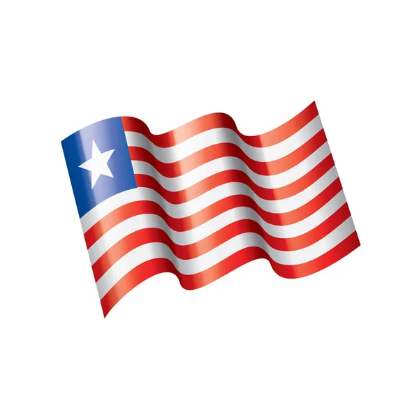Bandera Liberia Ilustración Vectorial Sobre Fondo Blanco — Archivo Imágenes Vectoriales