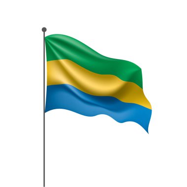 Gabon bayrak, vektör çizim