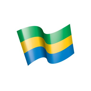 Gabon bayrak, vektör çizim
