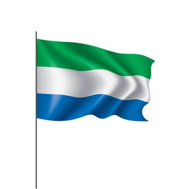 Sierra Leone bayrak, vektör çizim