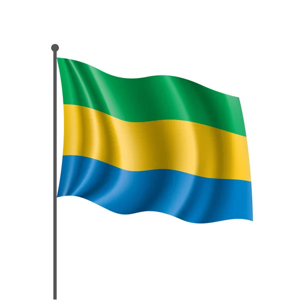 Drapeau gabonais, illustration vectorielle — Image vectorielle