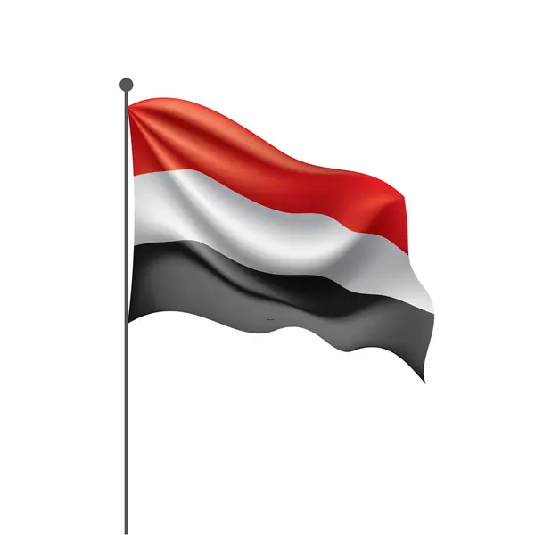 Bendera Yaman, ilustrasi vektor - Stok Vektor