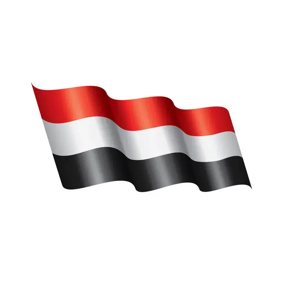 Bandera yemení, ilustración vectorial — Vector de stock