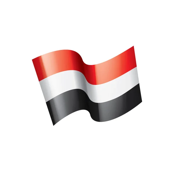 Bandera yemení, ilustración vectorial — Vector de stock