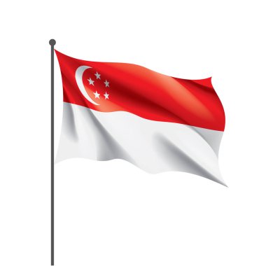 Singapur bayrağı, vektör çizim