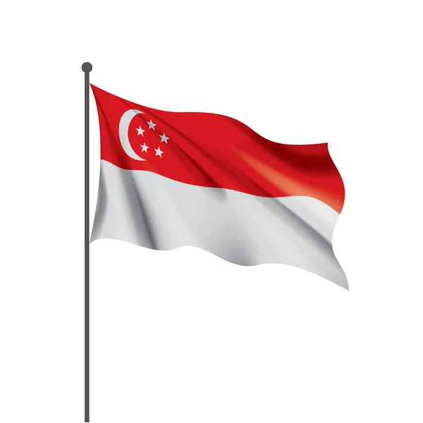 Bandera de Singapur, ilustración vectorial — Vector de stock