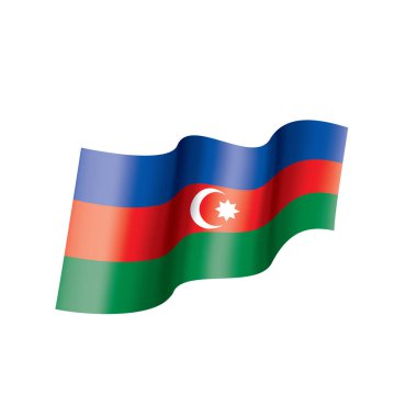Azerbaycan bayrağı, vektör illüstrasyonu