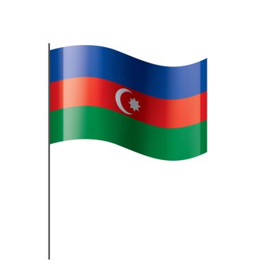 Azerbaycan bayrağı, vektör illüstrasyonu
