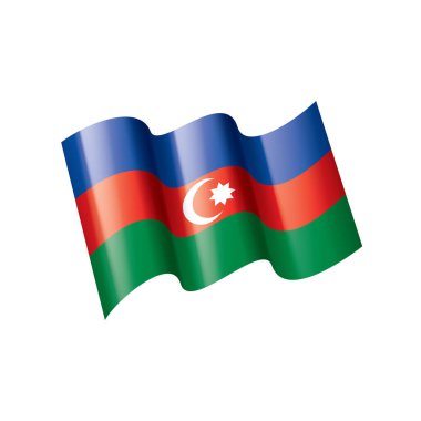 Azerbaycan bayrağı, vektör illüstrasyonu