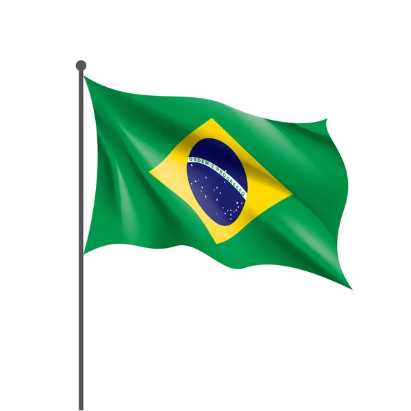 Brasilianische Flagge, Vektorabbildung — Stockvektor