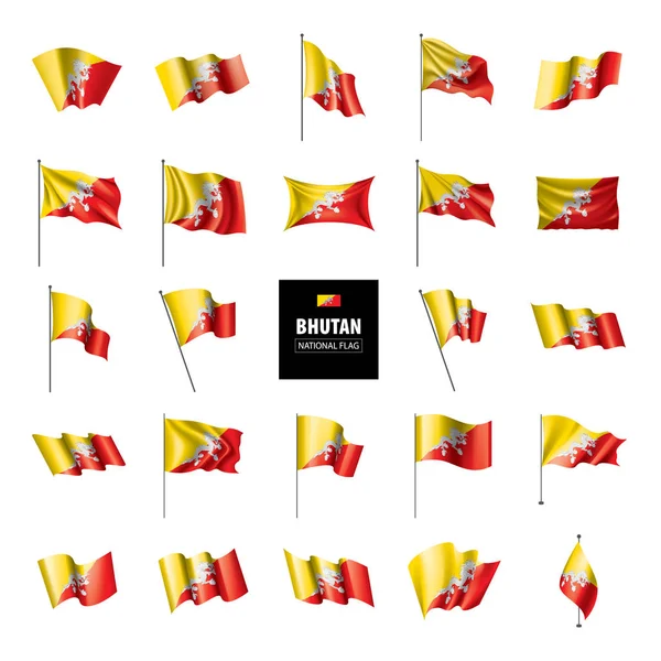 Bandeira do Butão, ilustração vetorial — Vetor de Stock