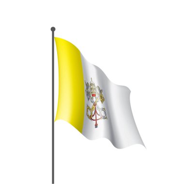 Vatikan bayrağı, beyaz arka planda vektör illüstrasyonu